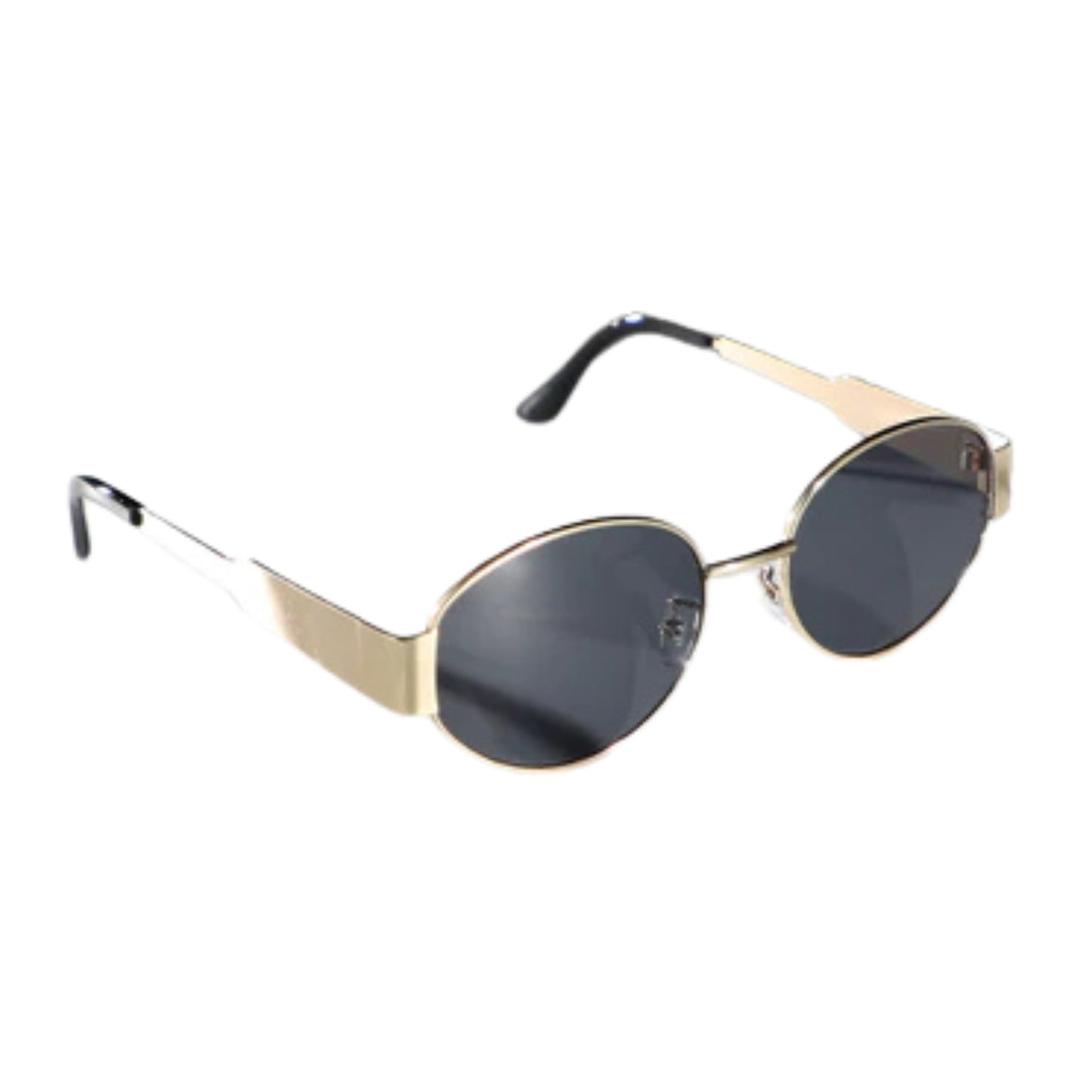 Óculos de Sol Feminino Vintage – Lente Oval, Armação de Metal e Proteção UV400